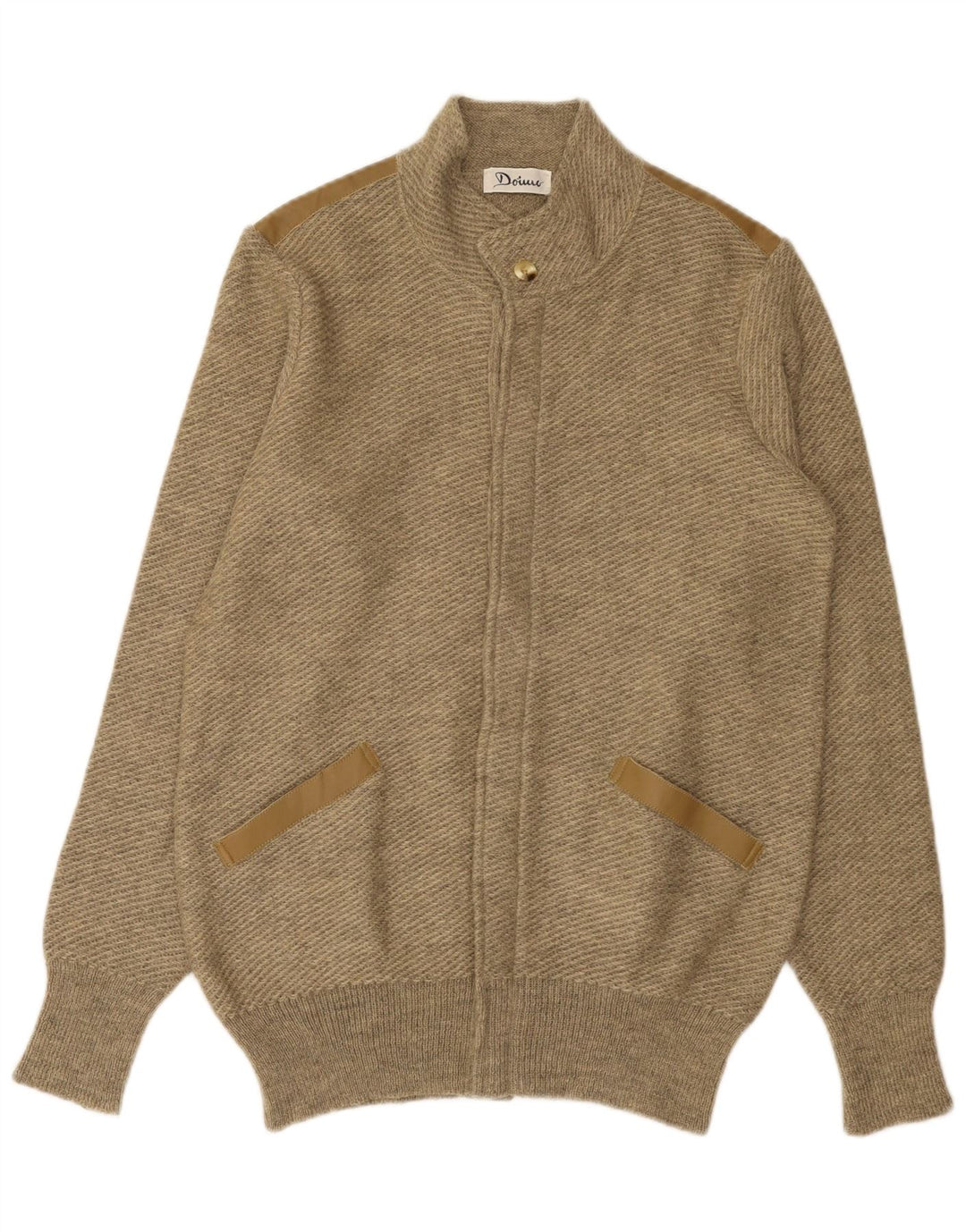 Męski sweter rozpinany VINTAGE w kolorze średniego beżu