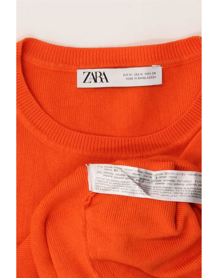 Damski krótki top Zara UK 12 Średnio-pomarańczowa wiskoza