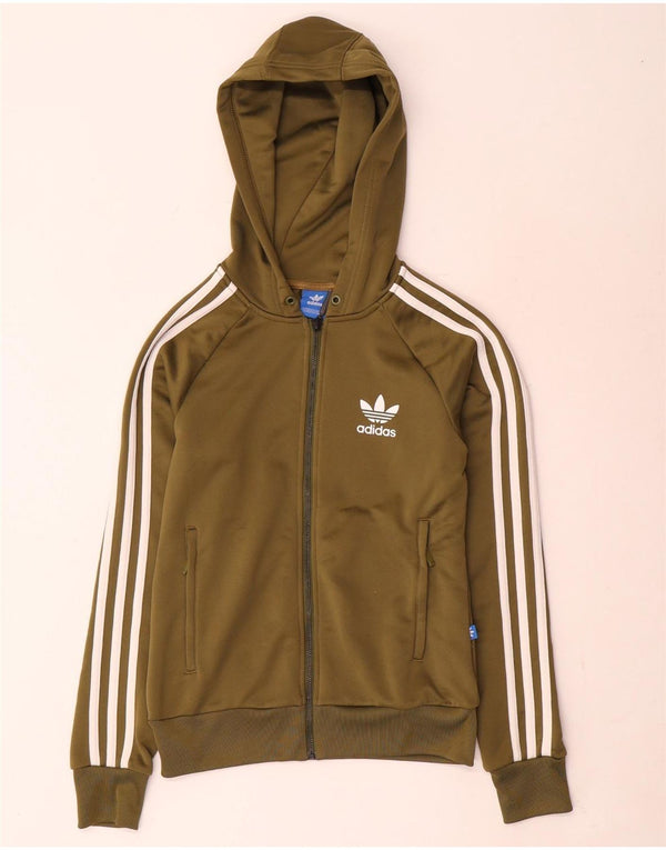 Damski sweter z kapturem i zamkiem błyskawicznym Adidas UK 6 XS Khaki Poliester