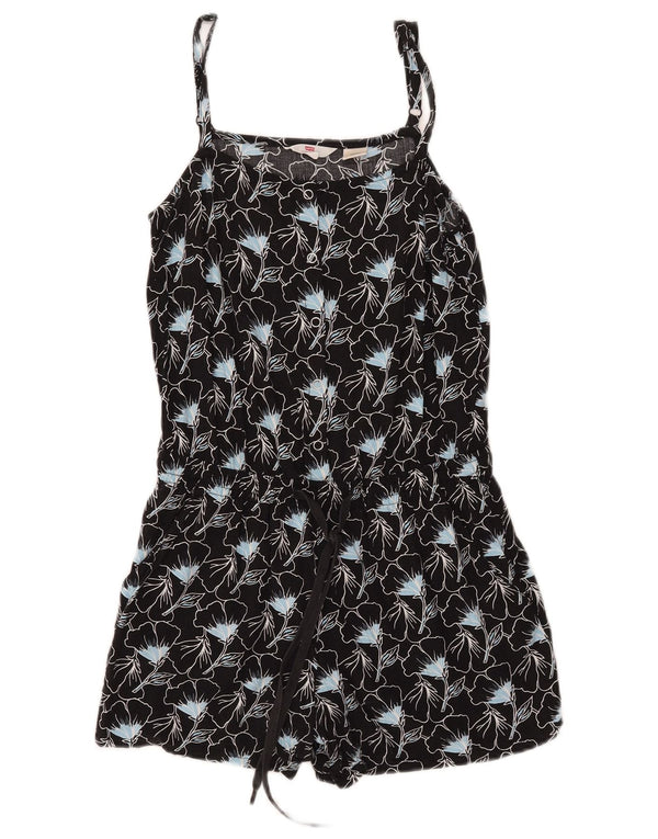 Damski kombinezon bez rękawów Levi's UK 10 Small, czarny, w kwiaty, wiskoza