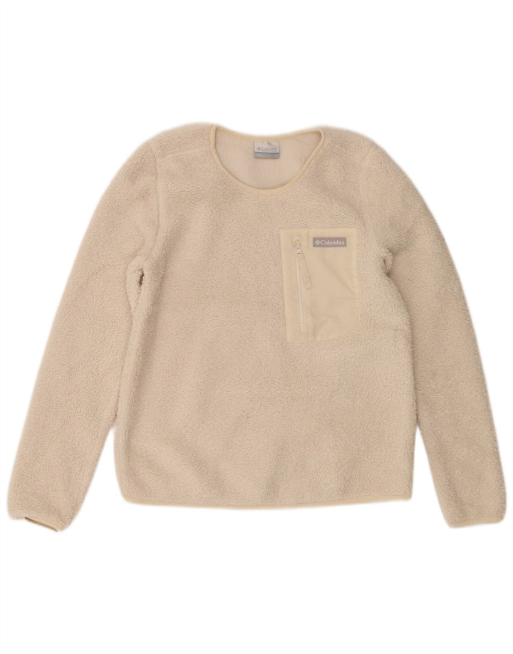Damski sweter polarowy Columbia UK 10, mały, biały, poliester