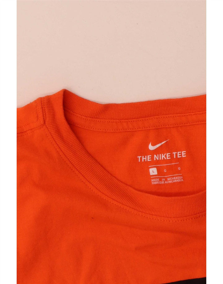 Męski T-shirt z grafiką Nike, duży, pomarańczowy, bawełniany