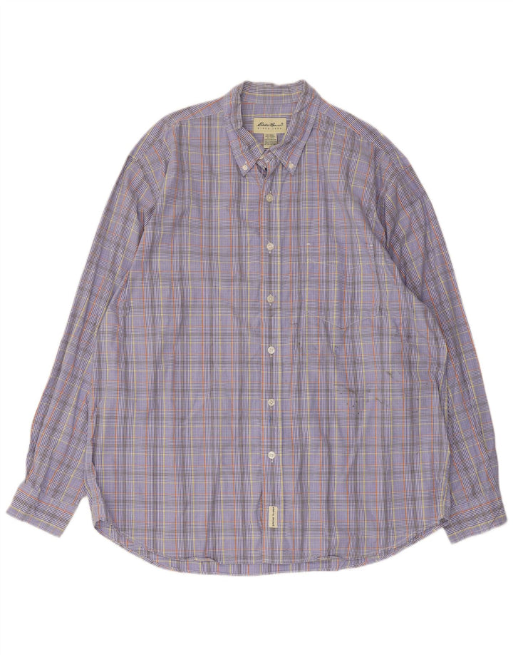 Koszula męska Eddie Bauer XL, bawełniana w niebieską kratkę