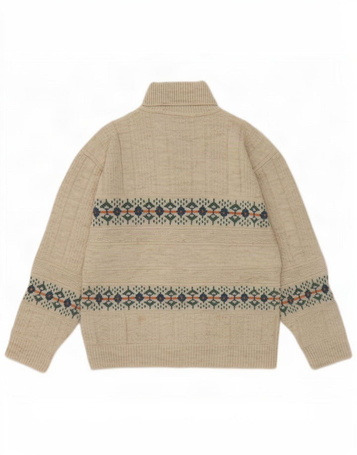 Męski sweter z golfem North Pole w kolorze średniego beżu Fair Isle