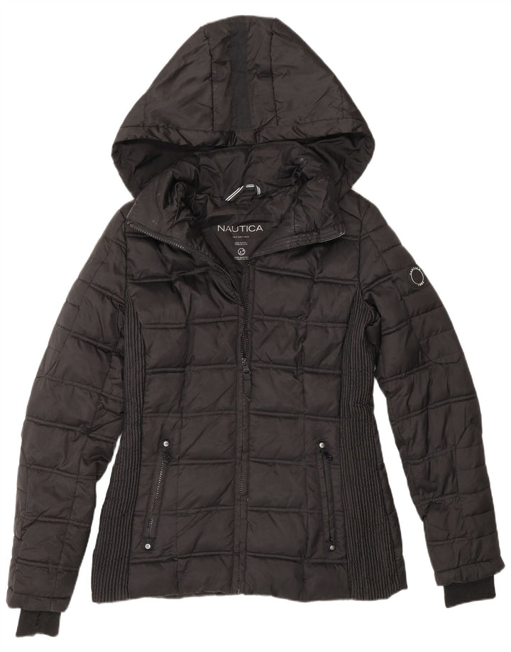 Damska ocieplana kurtka z kapturem Nautica UK 14, średni czarny poliester