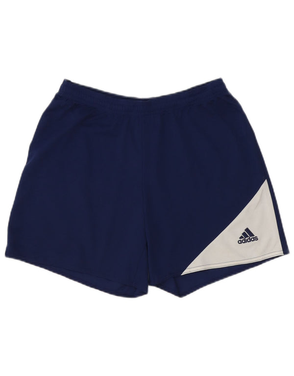 Spodenki sportowe Adidas damskie Climalite UK 10, małe, niebieskie, z blokami kolorów