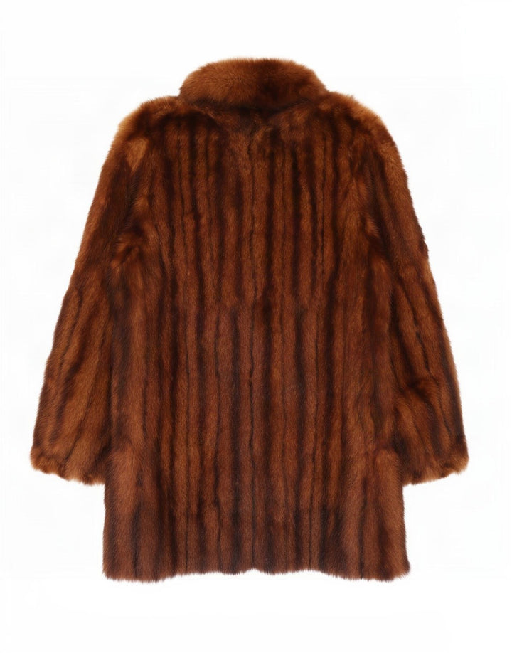 Futro damskie w stylu vintage UK 12 Średni brązowy nadruk zwierzęcy
