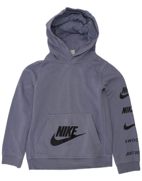 Chłopięca bluza z kapturem Nike Swoosh Graphic 8-9 lat, mała, niebieska, bawełniana