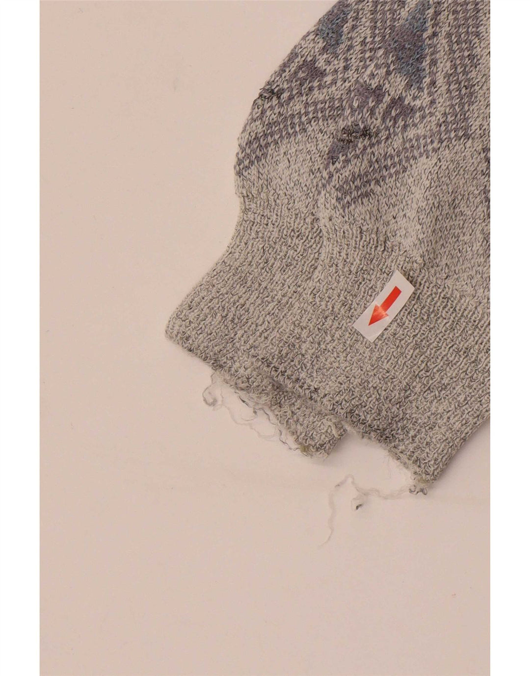 Vintage męski sweter o regularnym kroju z okrągłym dekoltem, duży, szary Argyle/diament
