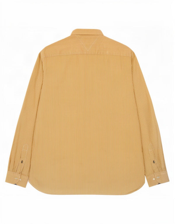 Koszula męska Tommy Hilfiger 2XL Żółta, bawełniana w prążki, lata 80-te