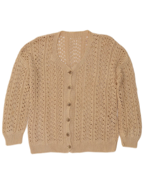 Sweter damski na szydełku VINTAGE UK 18 XL, beżowy