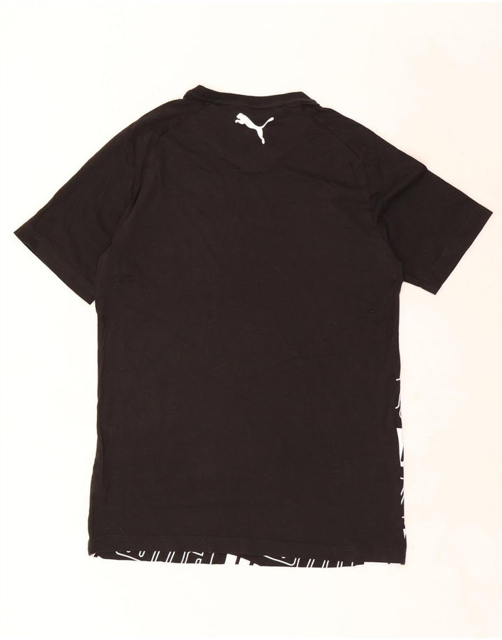 Męski T-shirt z grafiką Puma, duży, czarny, bawełniany