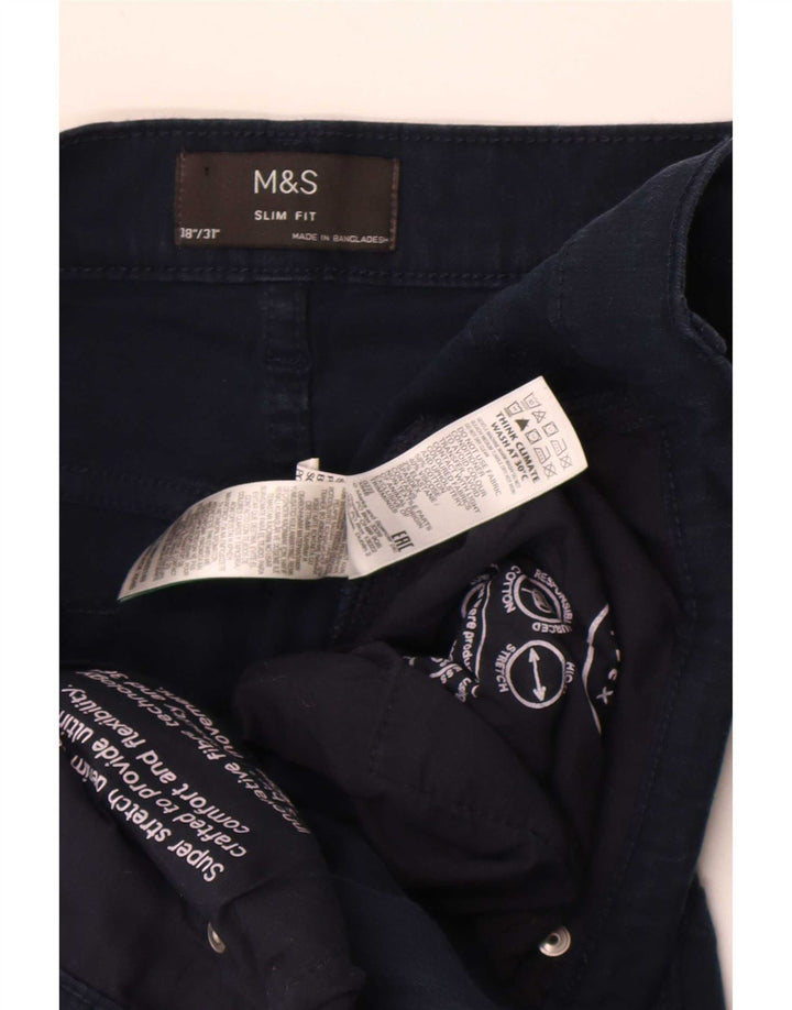 Marks & Spencer Męskie jeansy slim W38 L31 Granatowe, bawełniane