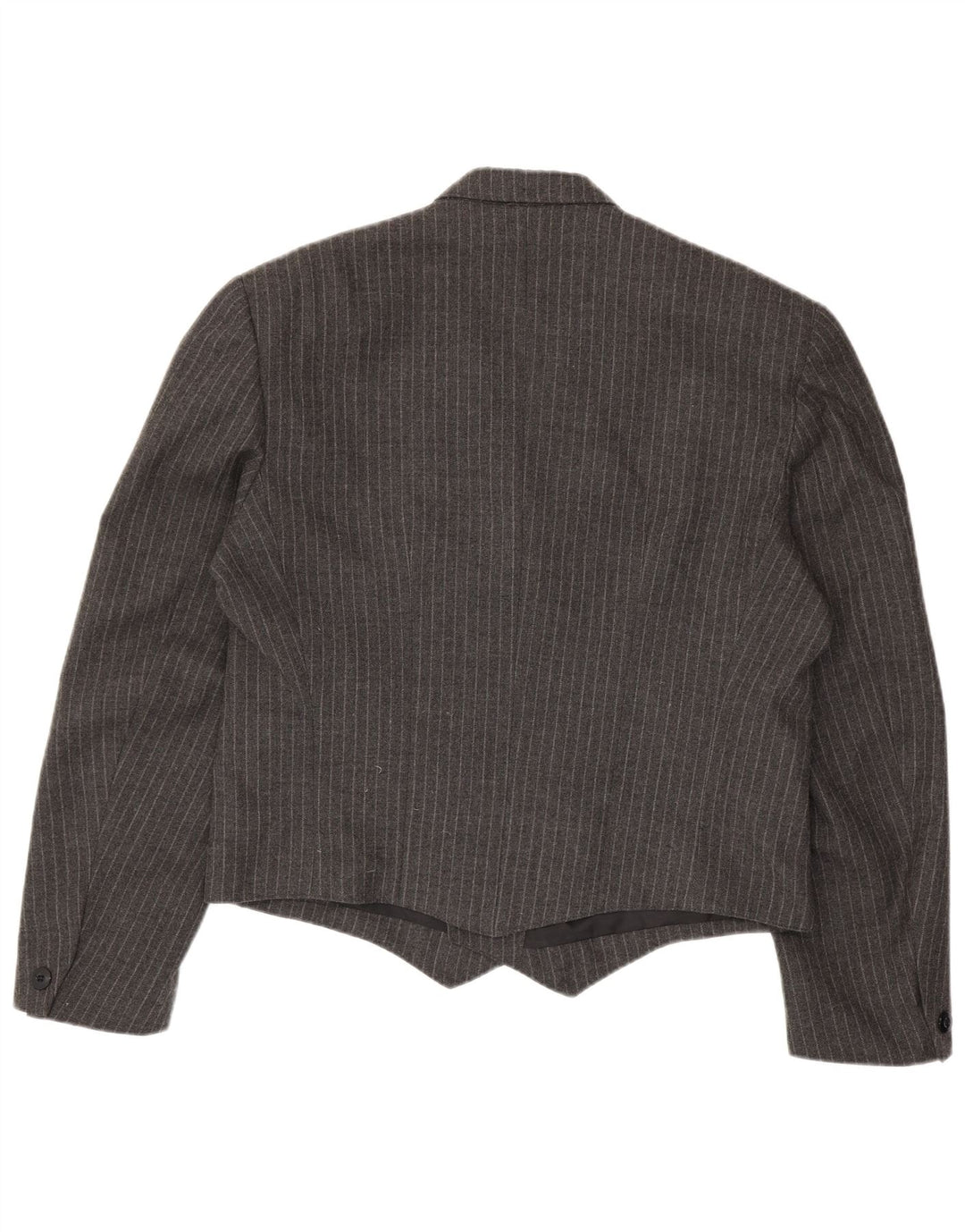 Męska marynarka z podwójnymi piersiami w stylu vintage IT 50, duża, szara w prążki