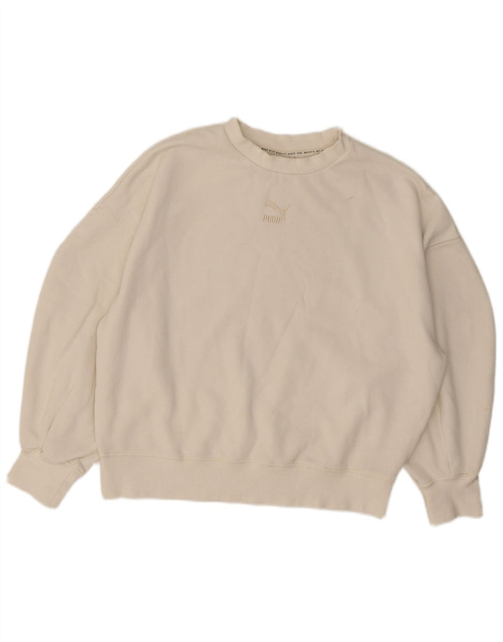 Damska bluza oversize Puma, UK 10, mała, biała, bawełniana