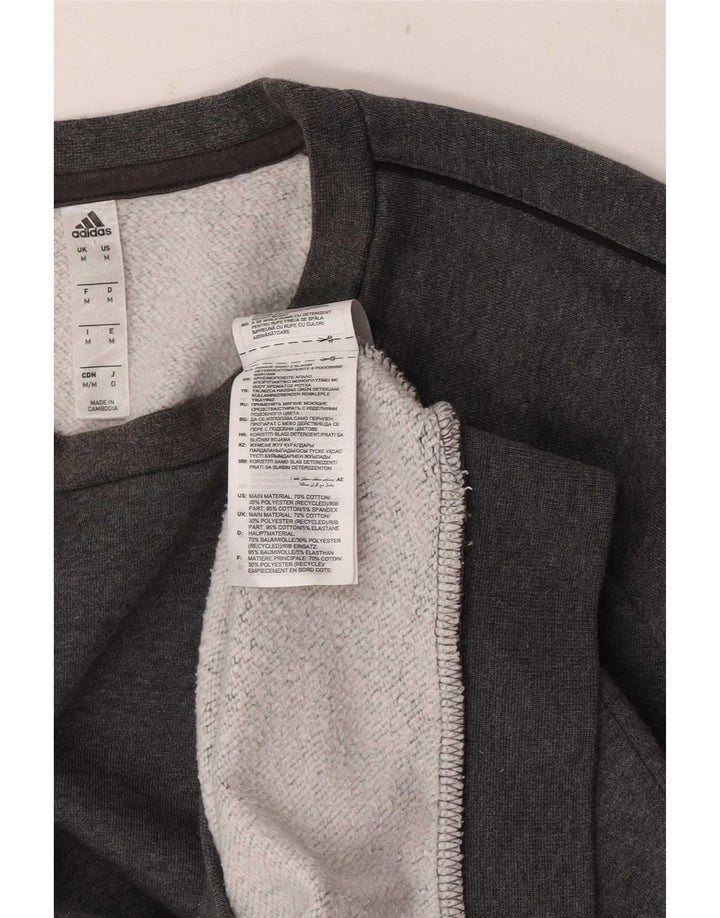 Męska bluza Adidas o regularnym kroju, średnio szara, nakrapiana bawełna