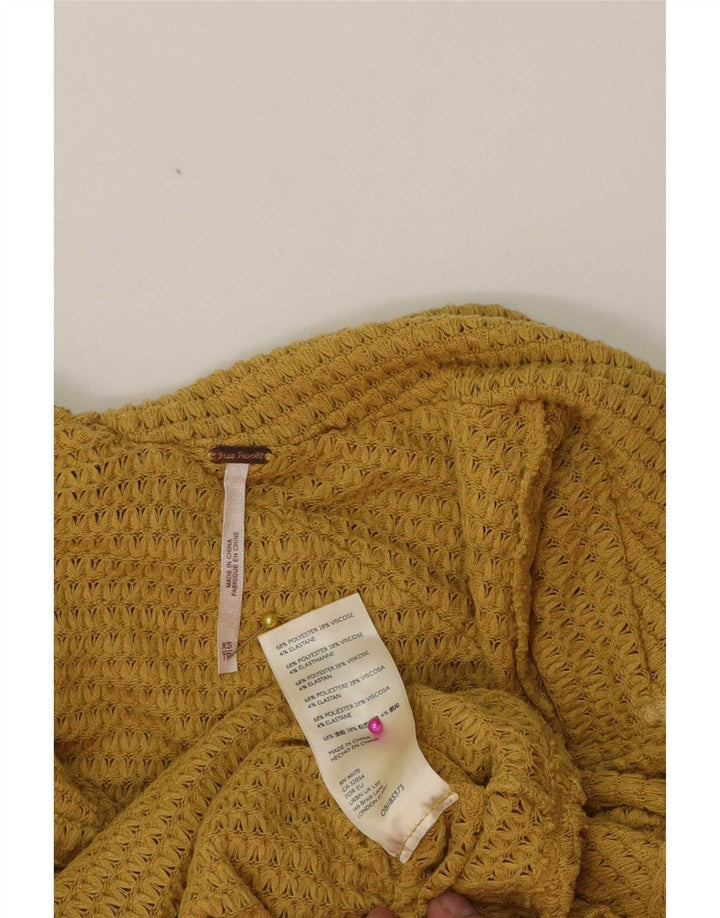 Damski top Free People z długim rękawem, UK 6 XS, żółty poliester