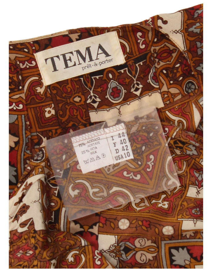 Damska bluzka koszulowa o luźnym kroju VINTAGE IT 44 Średni brązowy patchwork