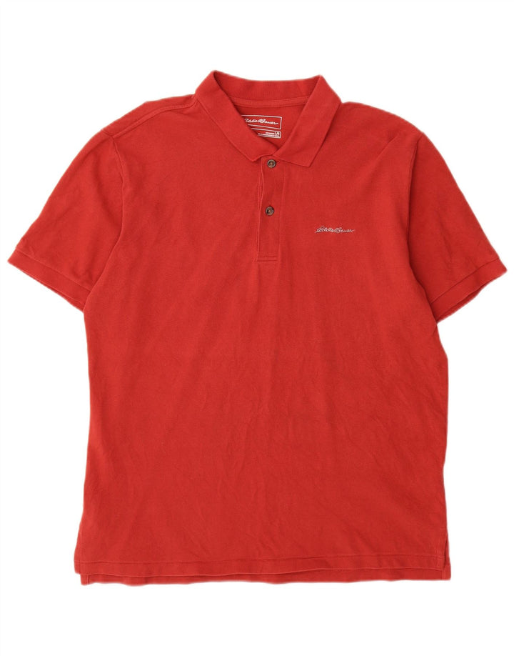 Męska koszulka polo Eddie Bauer, duża, czerwona, bawełniana