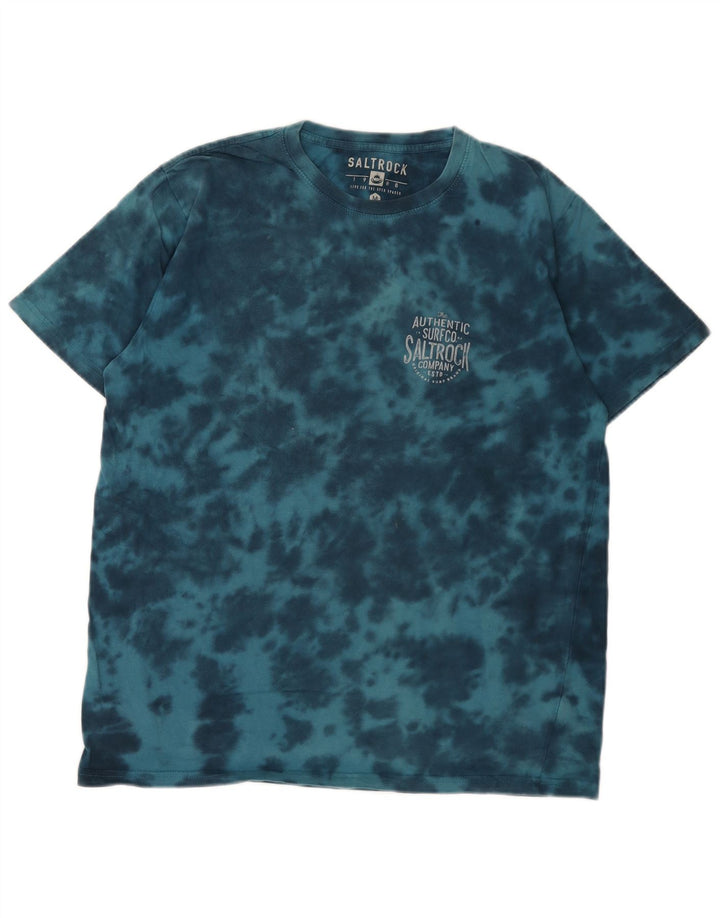 Męska koszulka z grafiką Saltrock Top, średnia niebieska bawełna Tie Dye