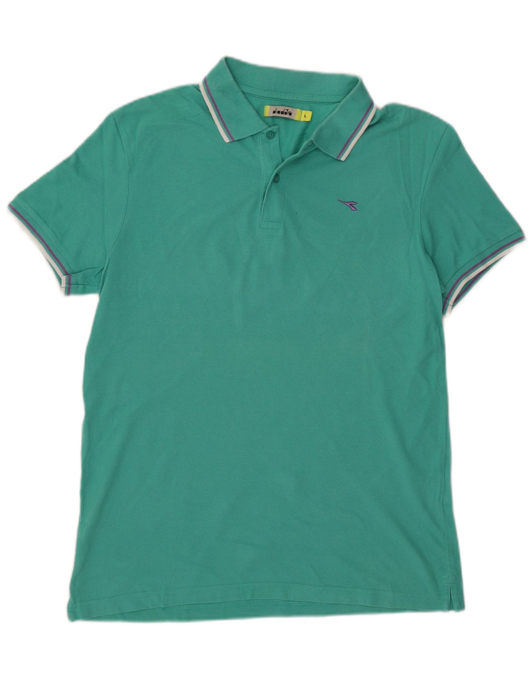 Męska koszulka polo Diadora, duża, turkusowa, bawełniana