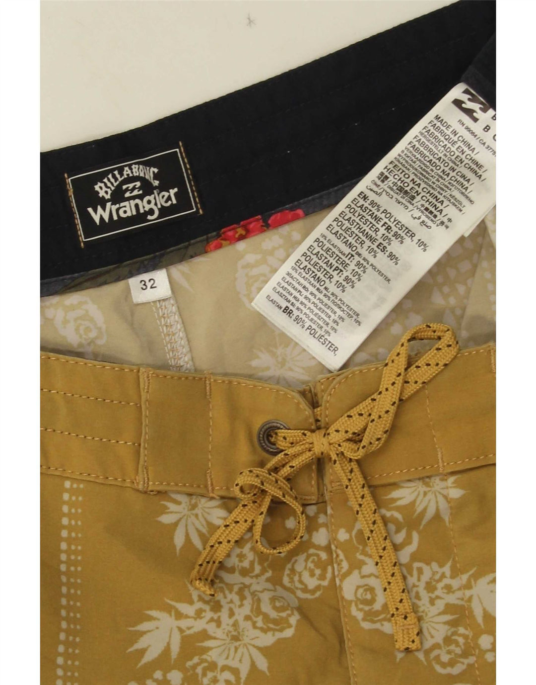 Męskie spodenki pływackie Wrangler Medium Yellow Floral Polyester