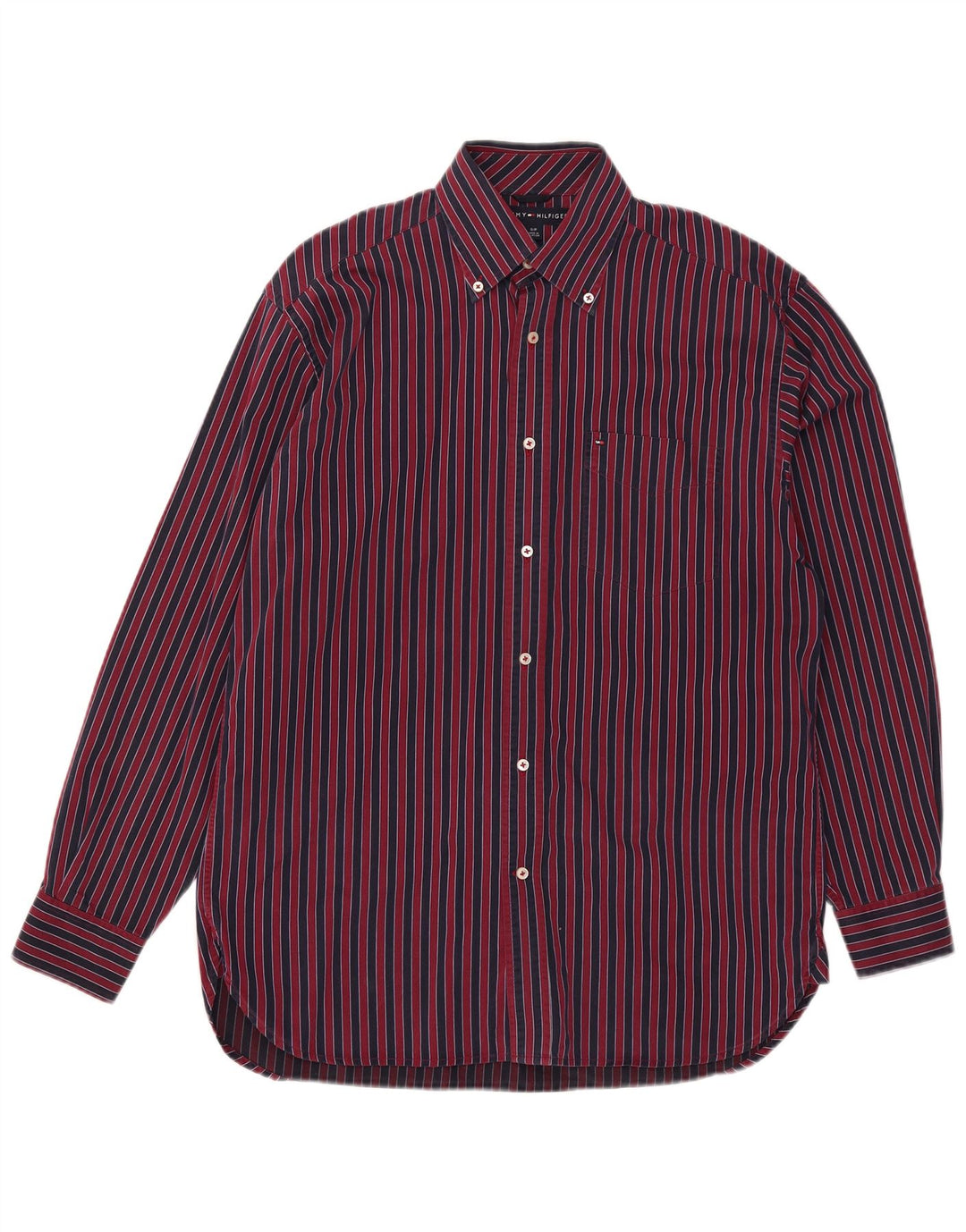 Koszula męska Tommy Hilfiger, mała, bawełniana w czerwone paski