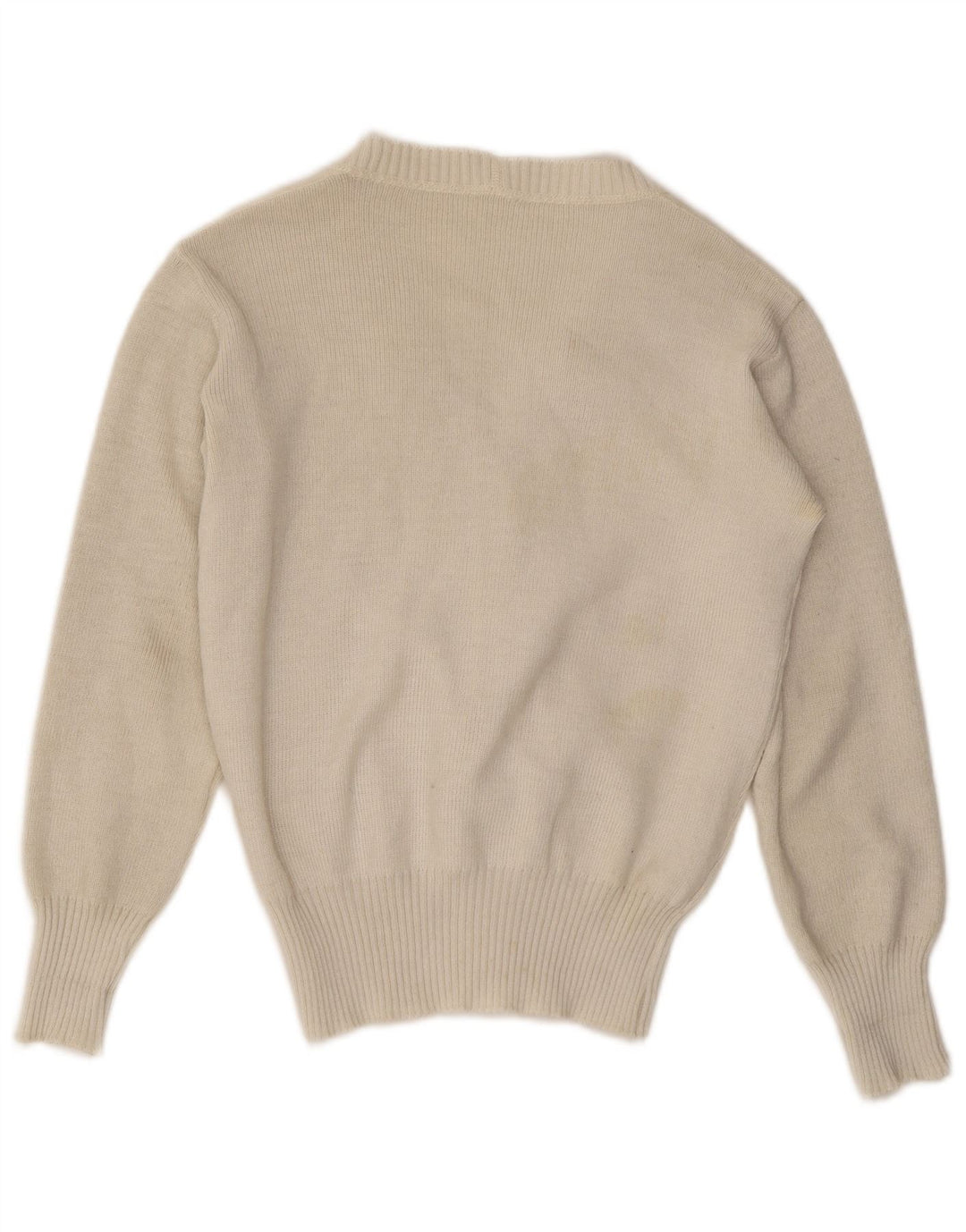 Sweter damski w stylu vintage, UK 12, średni, w kolorze złamanej bieli