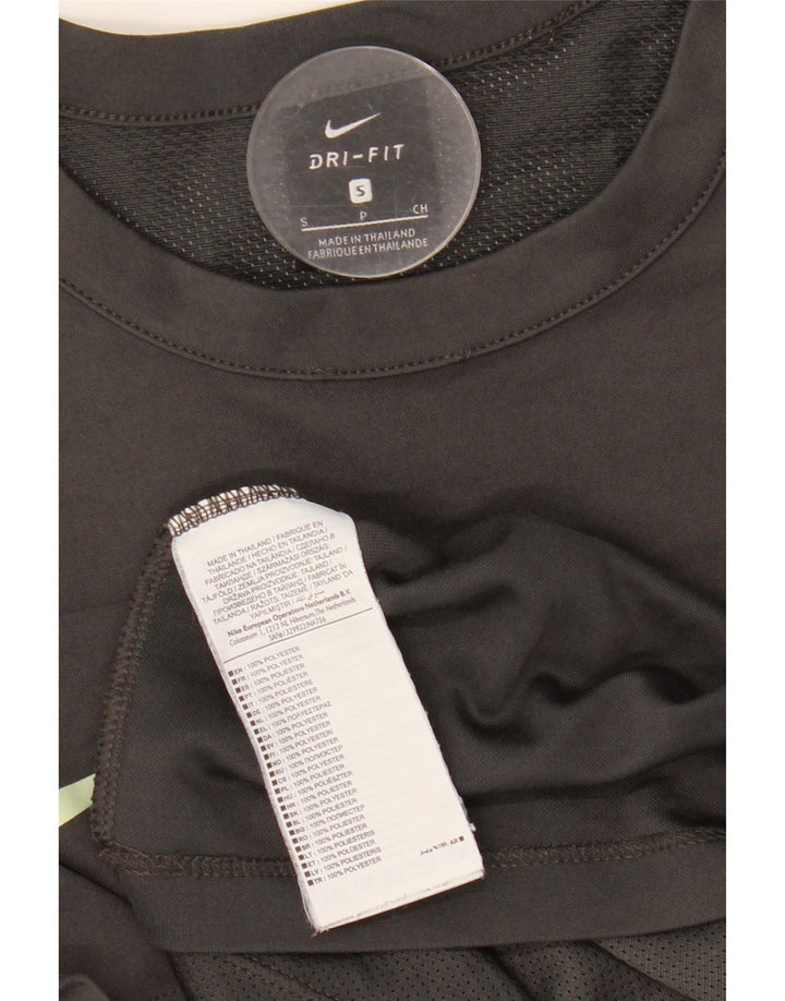 Męski T-shirt NIKE Dri Fit z grafiką, mały, szary poliester