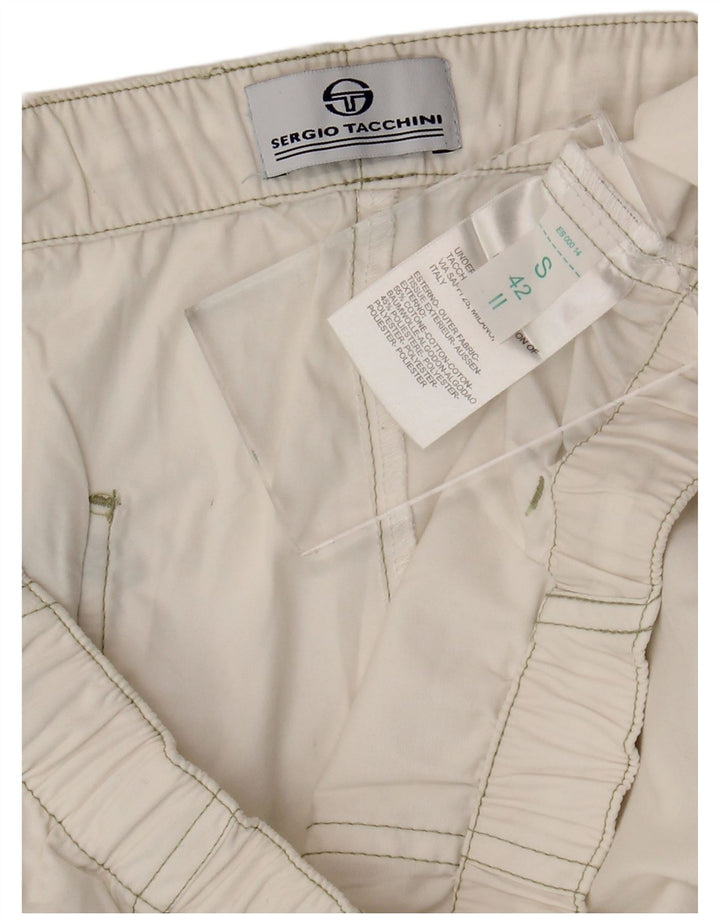 Damskie spodnie Capri Cargo Sergio Tacchini Małe W27 L20 Biała bawełna