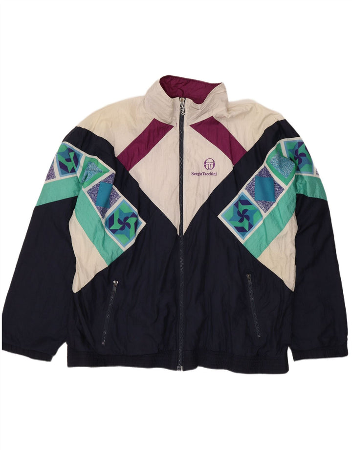 Męska kurtka dresowa Sergio Tacchini IT 52, duża, granatowa, geometryczna