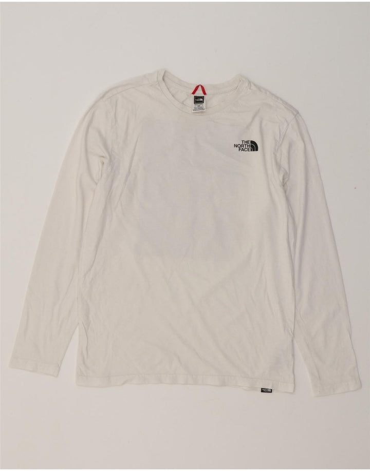 Męski top graficzny THE NORTH FACE z długim rękawem, średniobiały, bawełniany