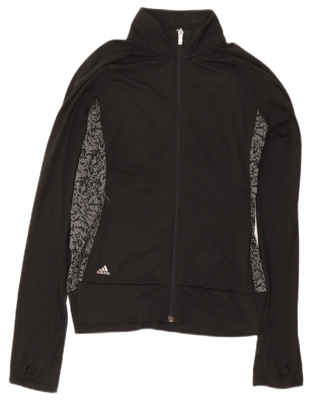 Damska kurtka dresowa Adidas z abstrakcyjnym wzorem UK 10, mała czarna