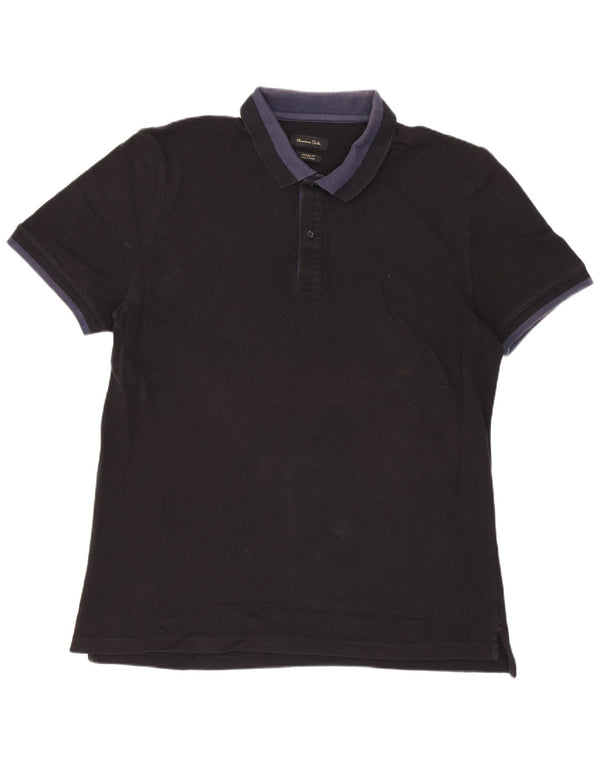 Męska koszulka polo Massimo Dutti o swobodnym kroju XL w kolorze czarnym