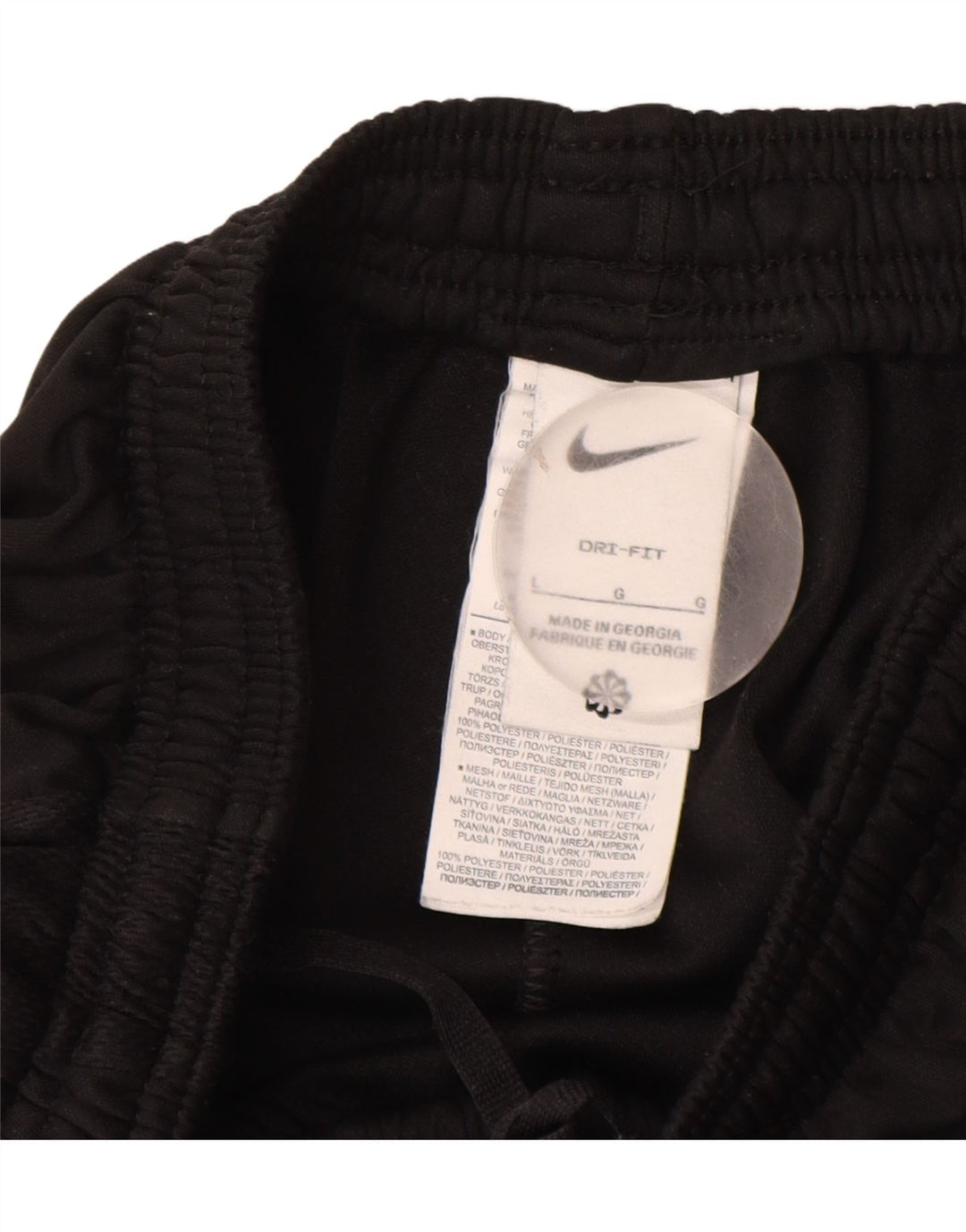 Damskie spodnie dresowe NIKE Dri Fit UK 14, duże, czarne, poliestrowe