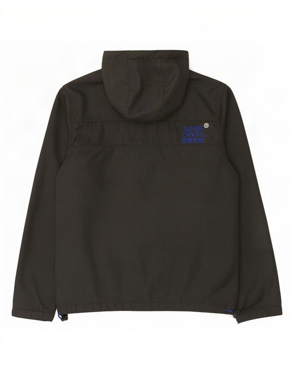 Męska wiatrówka Superdry z grafiką i kapturem, UK 42 XL, szara