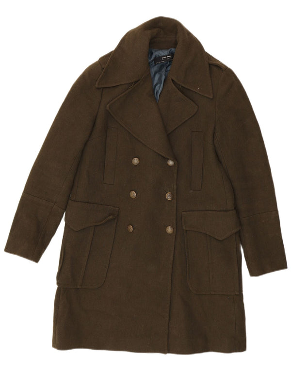 Dwurzędowy płaszcz damski Zara UK 10 Small Khaki