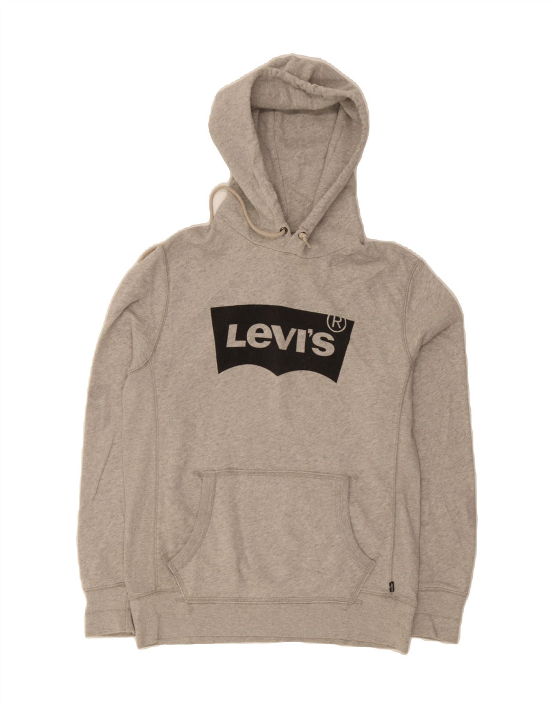 LEVI'S Mens Graphic Hoodie Jumper Small Grey Cotton Vintage Levi's and Second-Hand Levi's from Messina Hembry 