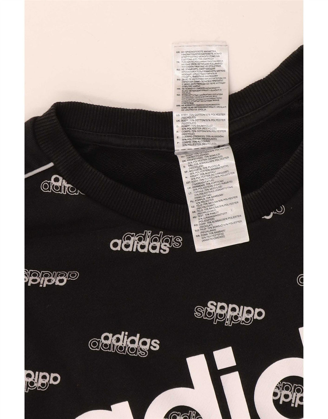 Adidas Męska bluza z grafiką, duża, czarna, bawełniana