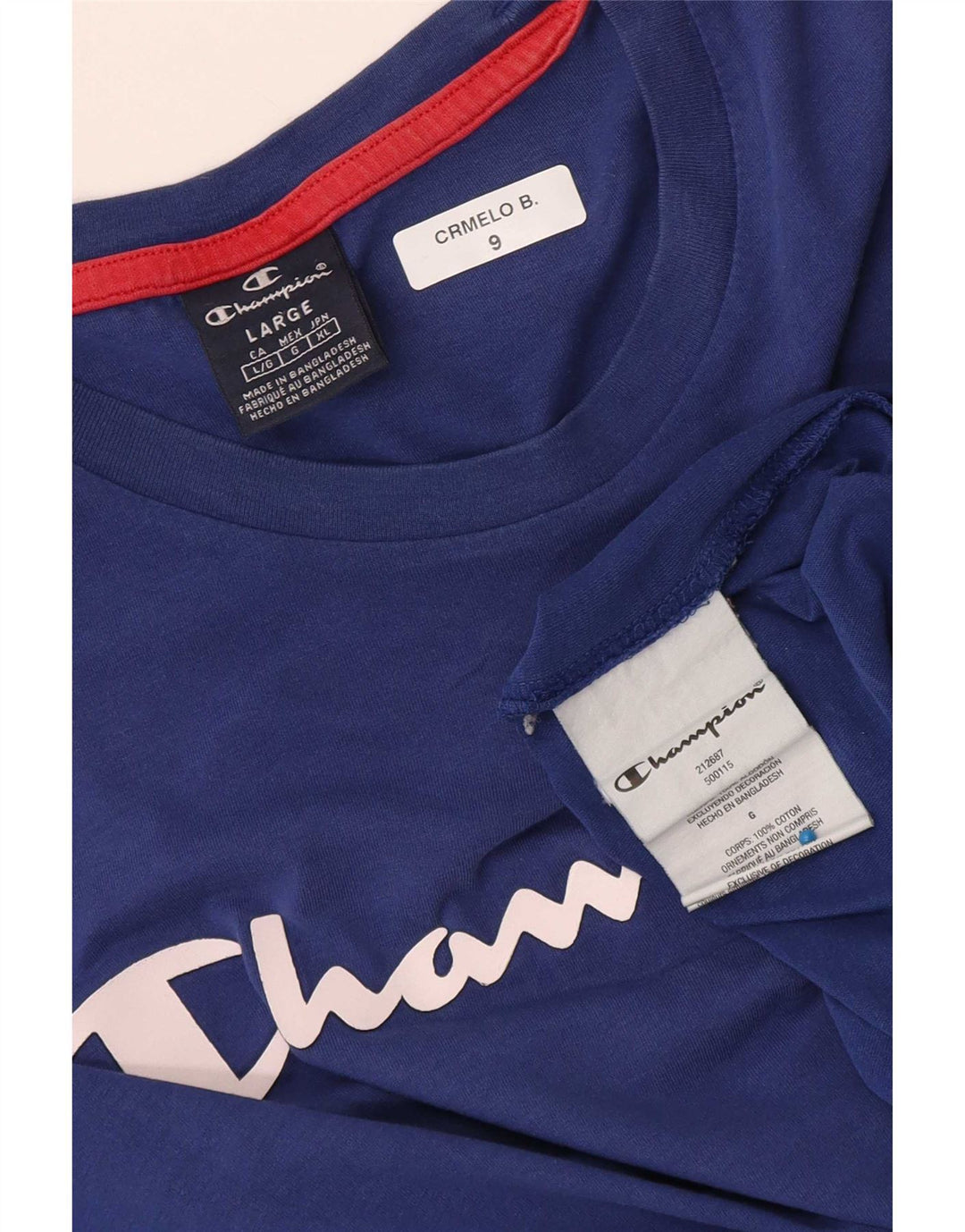 Męski T-shirt Champion z grafiką, duży, niebieski, bawełniany