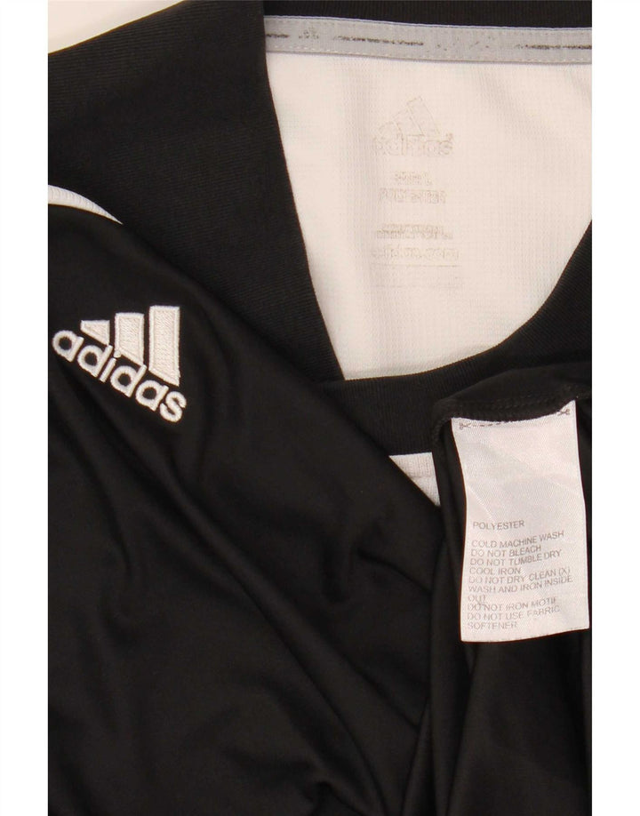 Adidas Męski T-shirt Top Duży Czarny Poliester z blokami kolorów