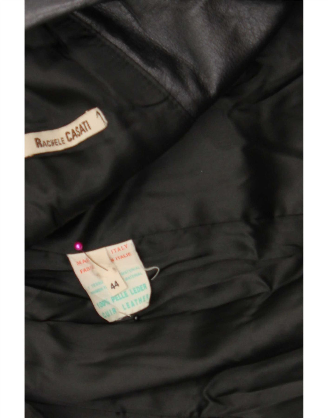 Vintage damski płaszcz skórzany IT 44 Medium Black