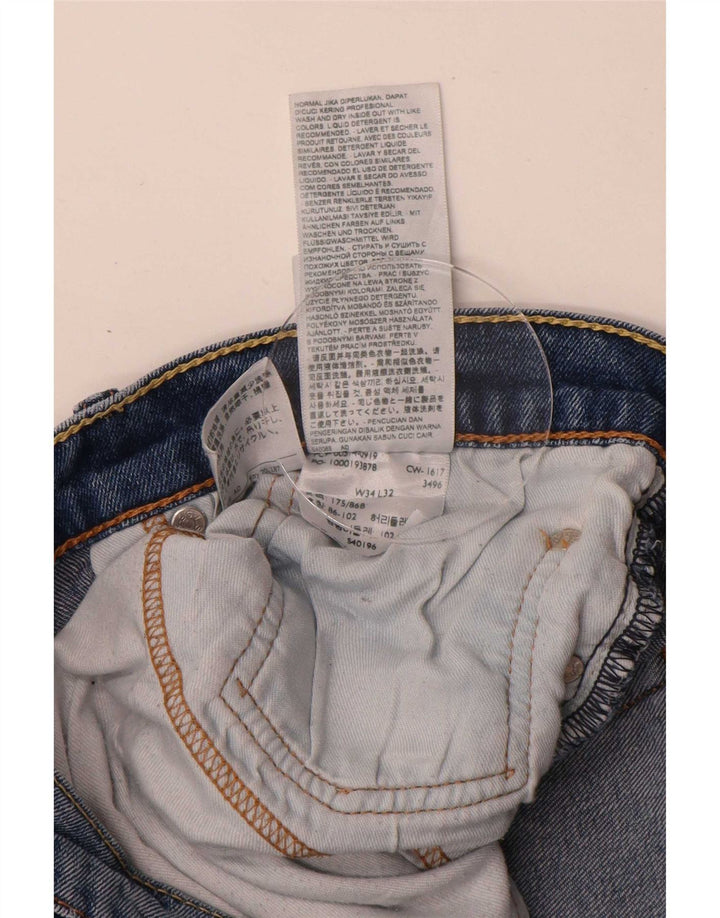 Męskie proste dżinsy Levi's W34 L32 Niebieskie bawełniane