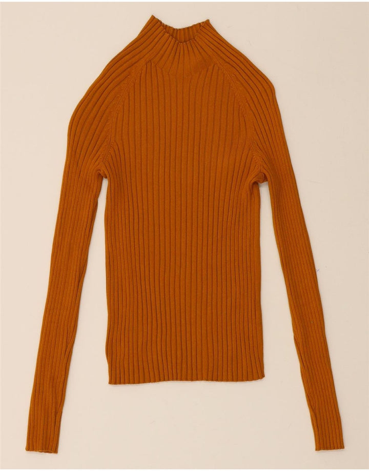 ZARA Womens Turtle Neck Jumper Sweater UK 12  Medium Brown Viscose Vintage Zara and Second-Hand Zara from Messina Hembry 