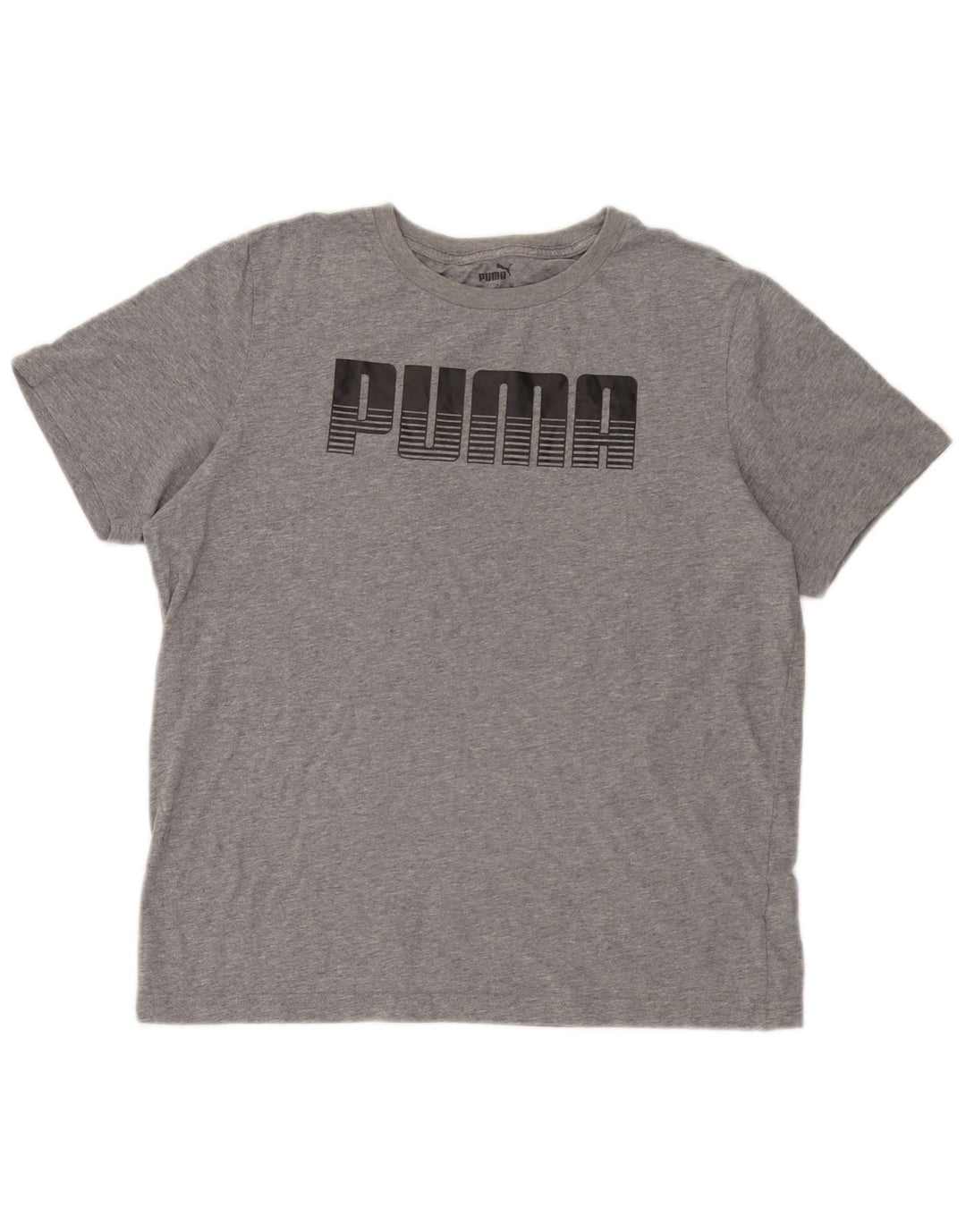 Męska koszulka z grafiką Puma, średnia, szara, bawełniana nakrapiana