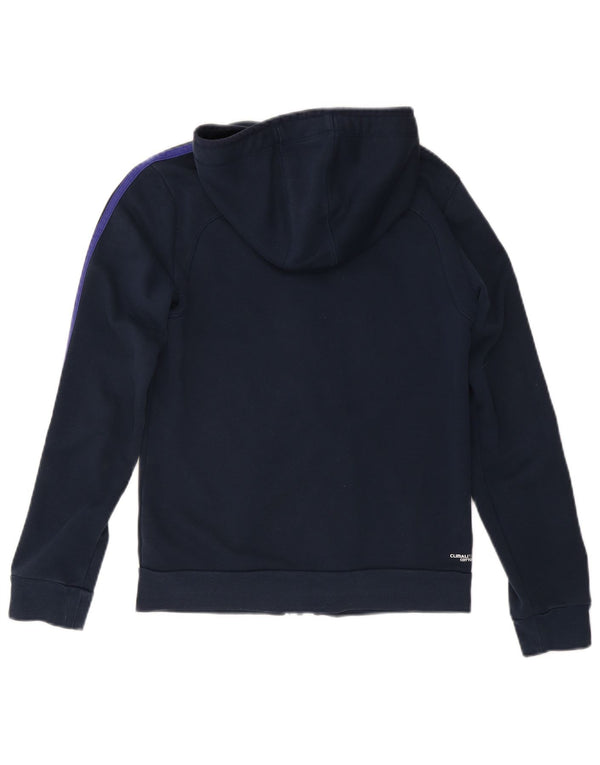 Damski sweter ADIDAS Climalite z kapturem i zamkiem, UK 8/10, mały, granatowy, bawełniany