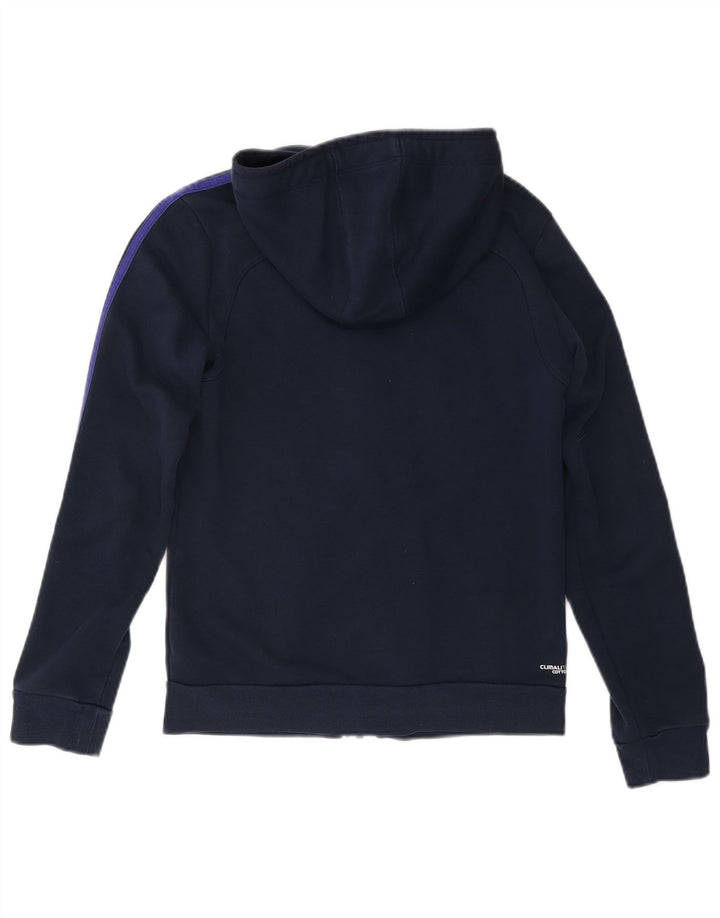 Damski sweter ADIDAS Climalite z kapturem i zamkiem, UK 8/10, mały, granatowy, bawełniany