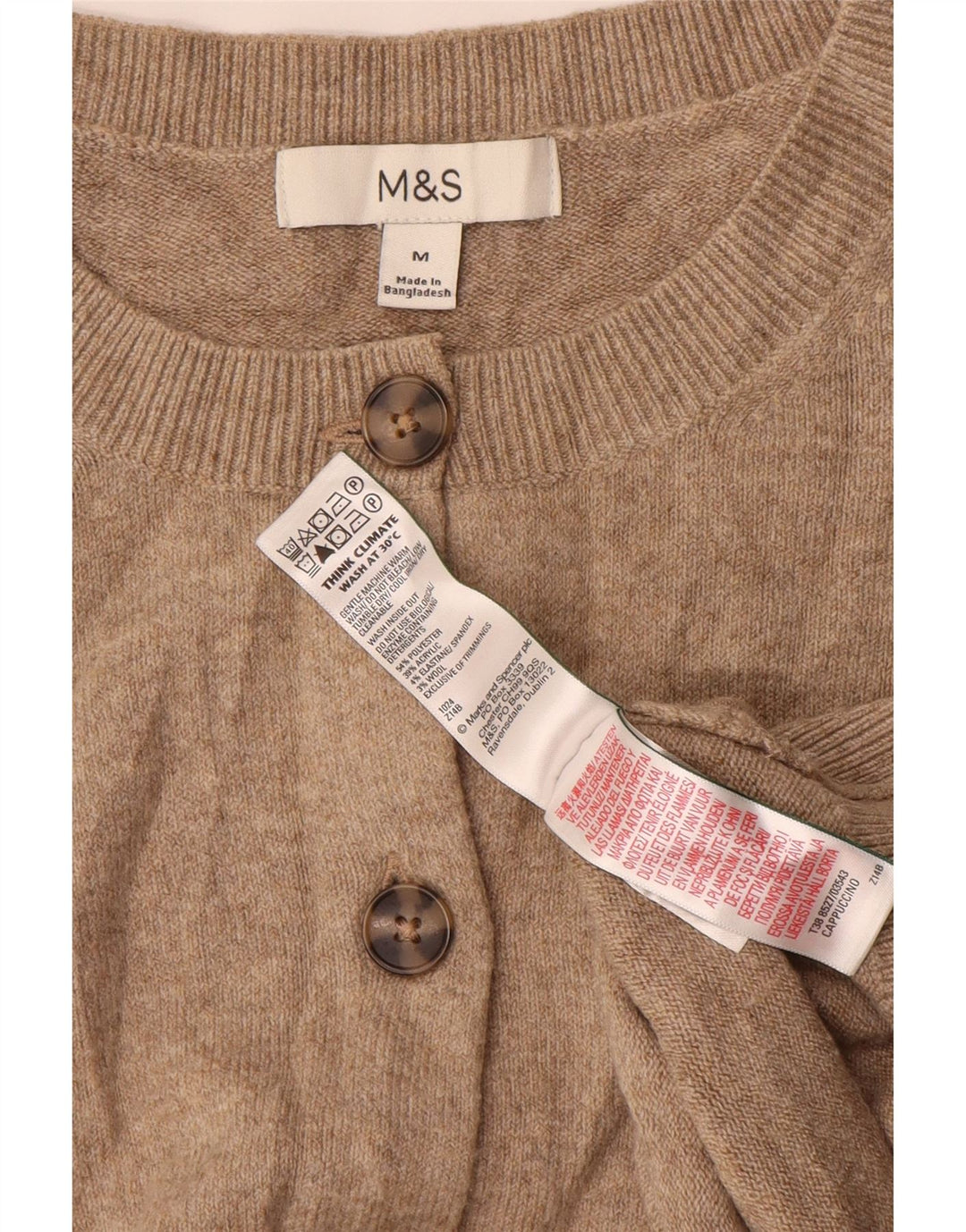 Marks & Spencer Damski sweter oversize UK 14 w kolorze średniego beżu