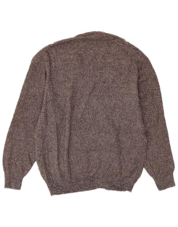 Sweter damski PAQUITO z dekoltem w kształcie litery V UK 14 Średni szary Argyle/Diament