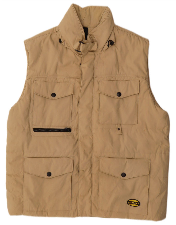 DIADORA Mens Utility Gilet UK 44 2XL Beige Polyamide